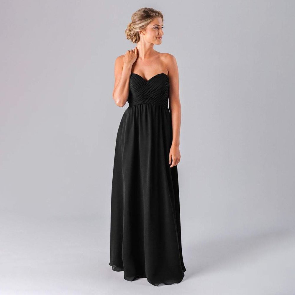 Kennedy Blue Black Strapless Bridesmaid Dress Sz 6